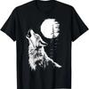 Wolf Howling Moon Forest Nature Wildlife T Shirt Vintage Washed Soft Fashion Slightly Unisex Casual Graphic Stylish