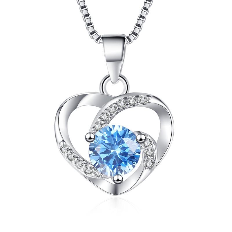 Heart-Shaped Necklace S925 Silver New Design Heart-Shaped Rotating Sterling Silver Pendant
