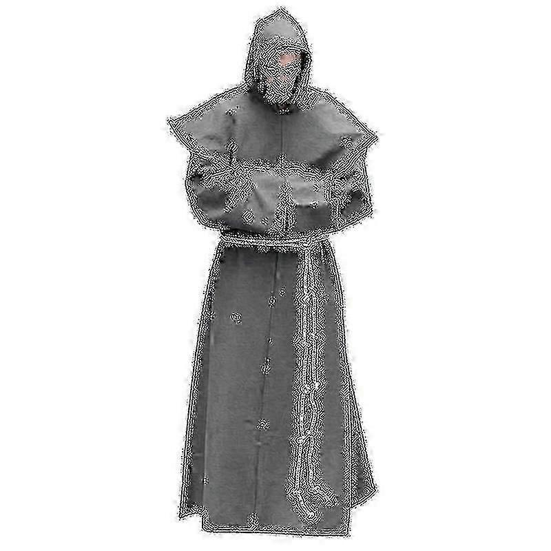 S-5xl Renesansowy Mnich Szata Duchowieństwa Szkaplerz Kostium Brata Święty Religijny Szata Szata Mężczyźni Kapłan Kaptur Kaptur Strój na Halloween