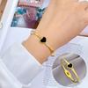 European And American Peach Heart Bracelet Minimalist Retro Fashion Stainless Steel Bracelet