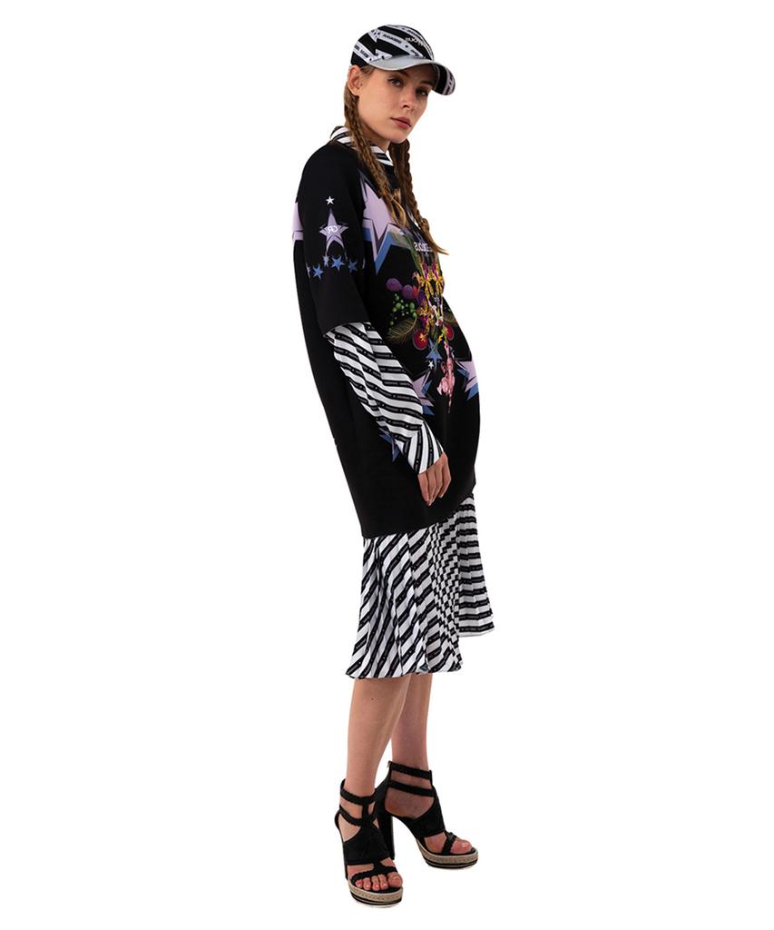 GREEDILOUS Black Chandelier Neoprene Dress