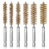 6 Pcs Stainless Steel Cleaning Brush Set 1/4" Hex Bar Twisted Wire Hole Brush for Power Drill Impact Driver(8/10/12/15/17/19 Mm)