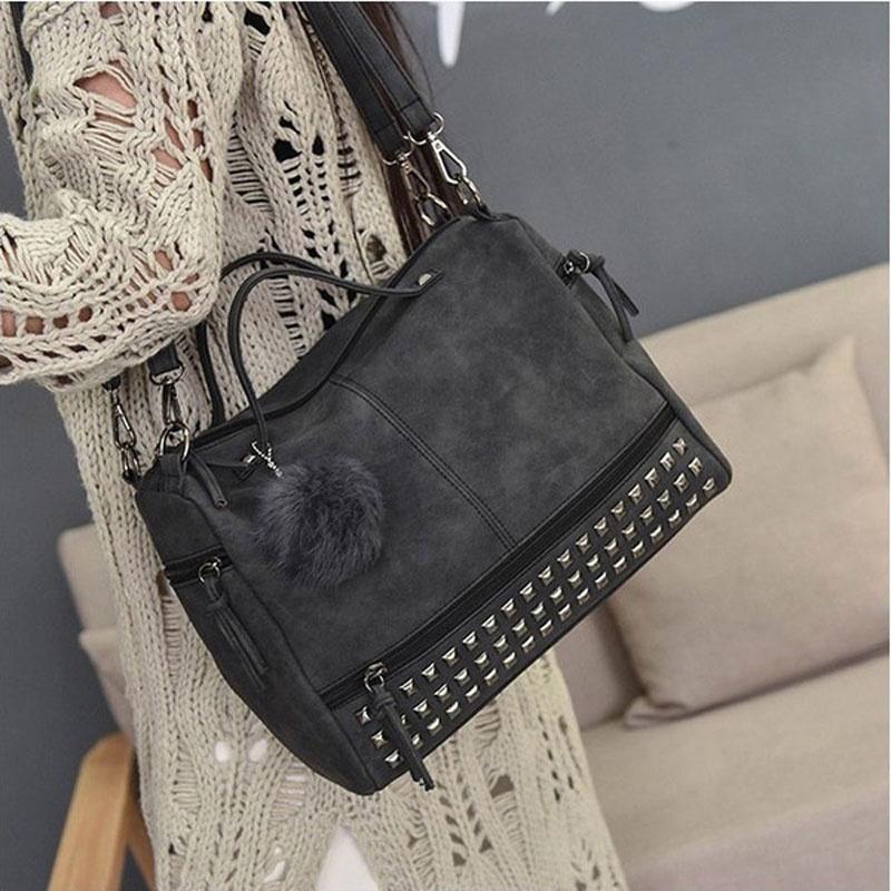 Fashionable And Functional Solid Rivet Shoulder Messenger Crossbody Bags For Women