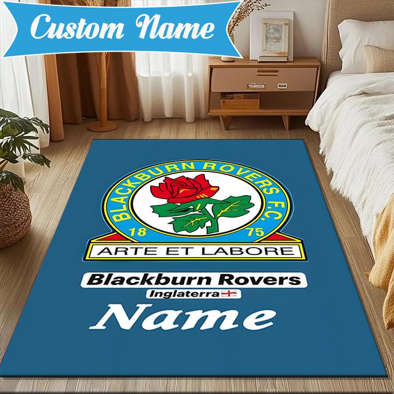Custom Name Rovers Crest Print Rug Game Carpet, Floor Mat for Bedroom Living Room Entryway Rug, Home Decor Idea Gift for Christmas Birthday
