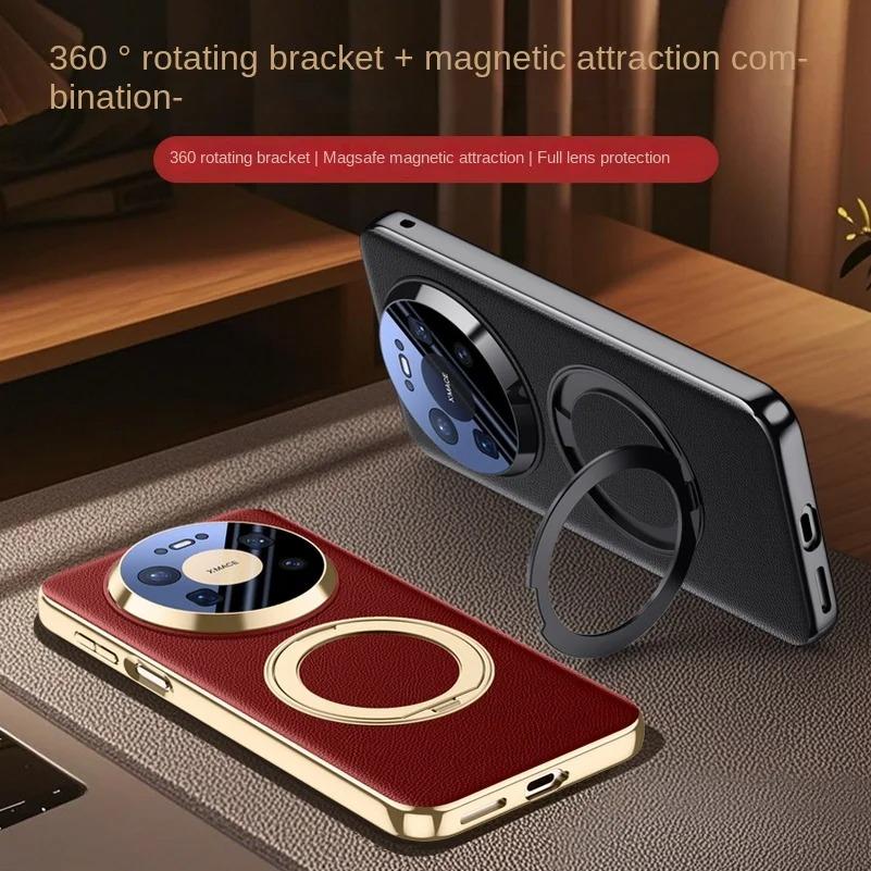 Ny Roterbar Metall Magnetisk Fäste Hållare Linsskyddsfilm Fodral För Huawei Mate 80 Pro Max 80 RS mate80 pro Slim Läderfodral