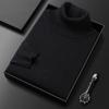Turtleneck Sweater Men's Knitted Bottoming Shirt Young and Middle-aged Men's Slim Solid Color Pullover Stretch Sweater Shirt Men