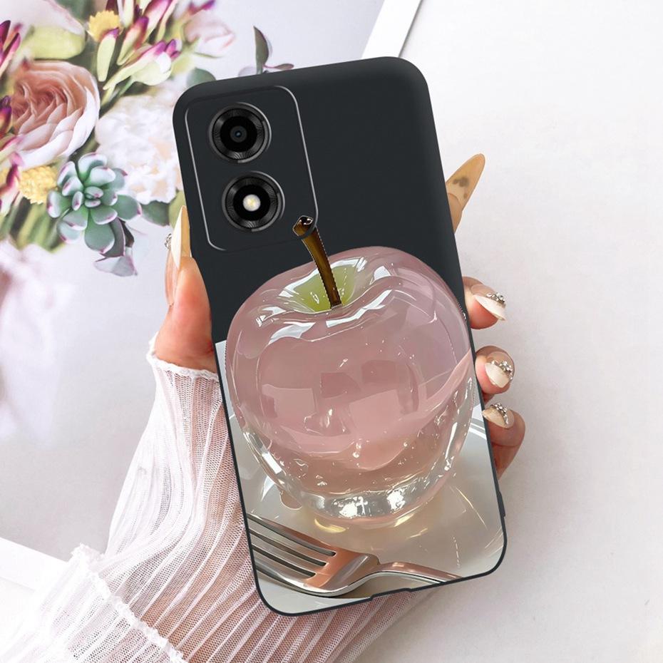 Cute Printing Phone Case For Motorola Moto E14 Soft Black Silicone TPU Cases For Moto E14 Covers Bumpers