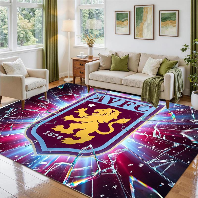 Aston Villa Voetbal Ontwerp Kristal Fluweel Tapijt Zacht Decoratief Matje voor Slaapkamer Entree