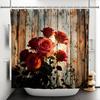 Western Cowboy Theme Bathroom Shower Curtain Barn Wooden Door Decor Waterproof Bathroom Curtain With Hooks Polyester Curtains