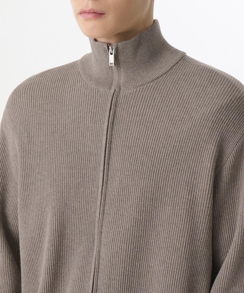 MUSINSA STANDARD Cotton High-Neck Zip-Up [Taupe]