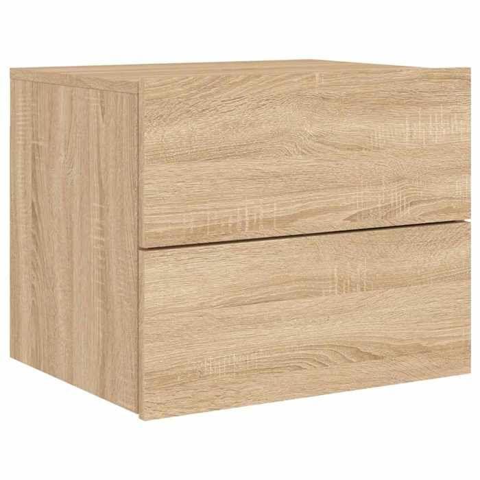 Maison Exclusive - Table de chevet murale avec lumières LED chêne sonoma