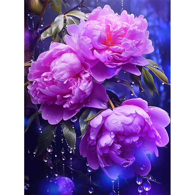 Pictură cu Diamante DIY Flori Frumoase Kit de Cusătură în Cruce Artă Mozaic Pictură cu Diamante Diamante Rotunde Complete Decor pentru Casă