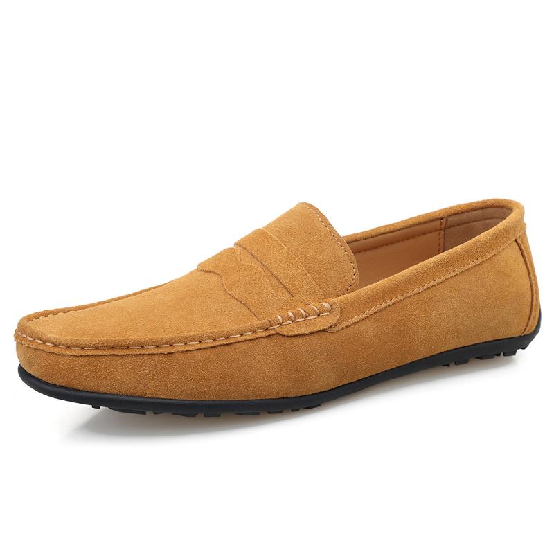 Suede Men'S Loafers Super Soft Moccasins Shoes For Men Plus Size 38-47 Slip On Men Flats Casual Footwear 5 Colors