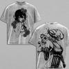 Chainsaw Man Reze Anime T-shirt Vintage Gothic Washed Oversized T Shirt Men Women Clothing Short Sleeve Cotton Tees Tops