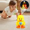Electric Dancing Duck Toy with LED Light Music Toddlers Yellow Duck Walking Toy Boys Girls Tummy Time Interactive Crawling Animal Toy