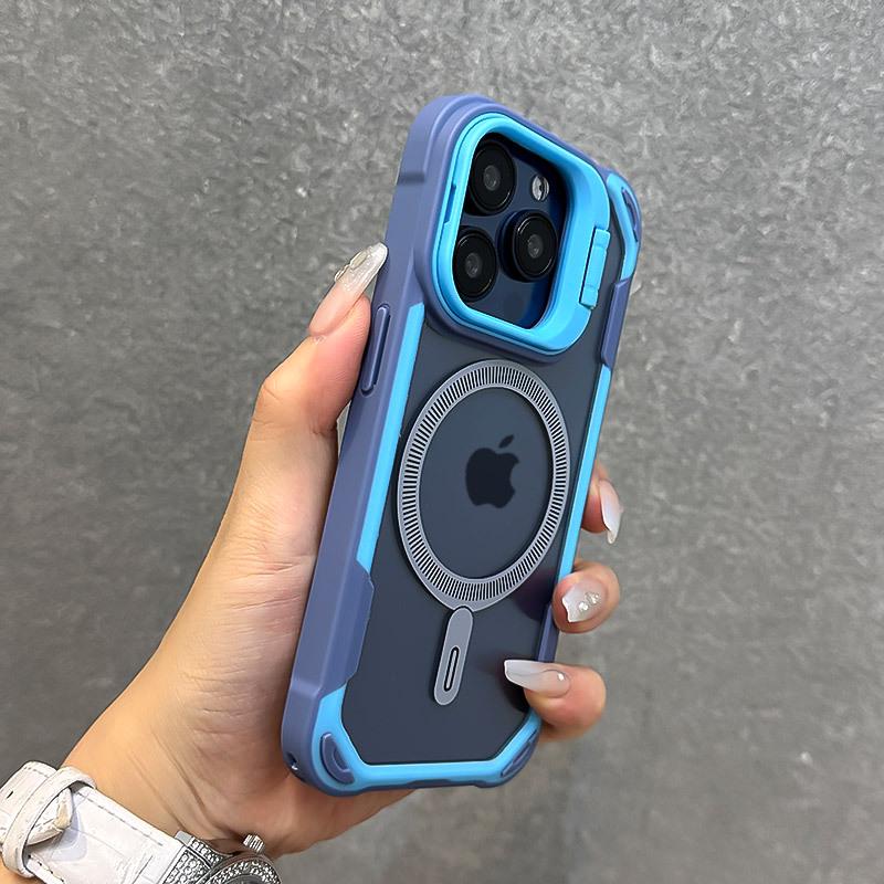 Airbag Protective iPhone Case: Lens Cap Holder for Apple 16 Pro Max, Drop-proof iPhone 15 & 14