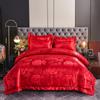 European Jacquard Sateen Red Wedding Bedding Four-Piece Set
