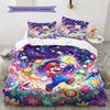 Super Mario Pattern Bedding Quilt Set Quilt Cover Pillowcase Home Decoration Birthday Gift (1 * Duvet Cover + 2 * Pillowcase, Without Core)
