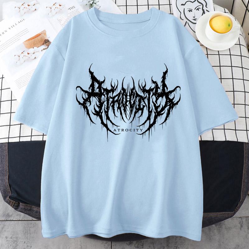 2023 Fashion Women T-shirt Gothic Print Short Sleeve T-shirt Female Streetwear Harajuku Oversized Clothes Tops Y2K Sport Tees