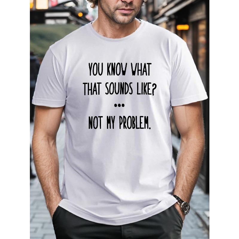 European sizes Plus Size Men's T-shirt, Letters Graphic Print Short Sleeve Tees For Males