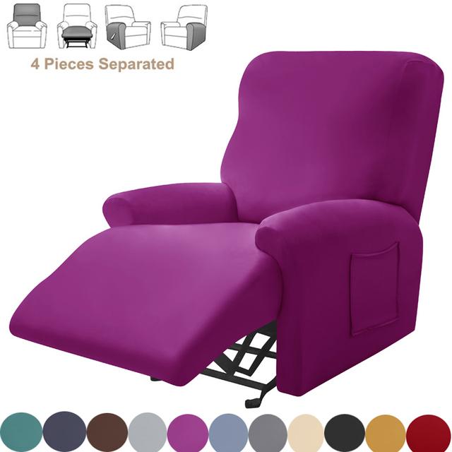 Style Sofa Cover Recliner Split Elastic Spandex Recliner Lazy Boy Chair Cover Furniture Protector Relax Armchair Cover Solid