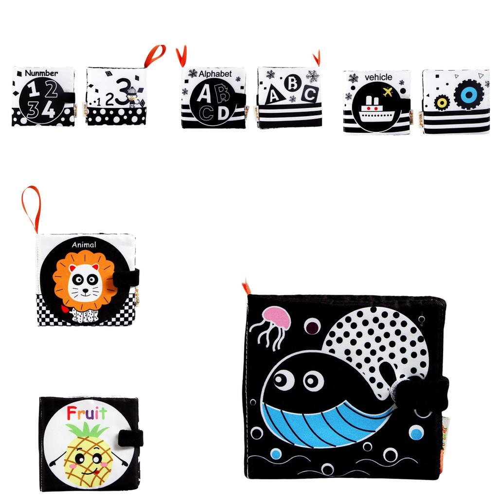 Sensory Development Black And White Fabric Book With Sound Paper For Infants Hand-eye Coordination And Fine Motor Skills Toy