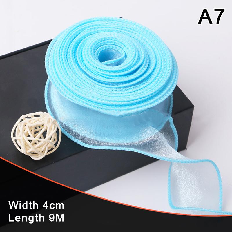 10 Yards/Rola Panglică din șifon transparentă Panglici din organza din satin pentru ambalaj de cadouri Decorare Buchete de nuntă Materiale de cusut coroană