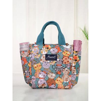 Office Workers Go Out with Rice Lunch Box Bag Thermal Bento Bag Fashion Tote Bag Canvas Hand Carrying Mommy Bag