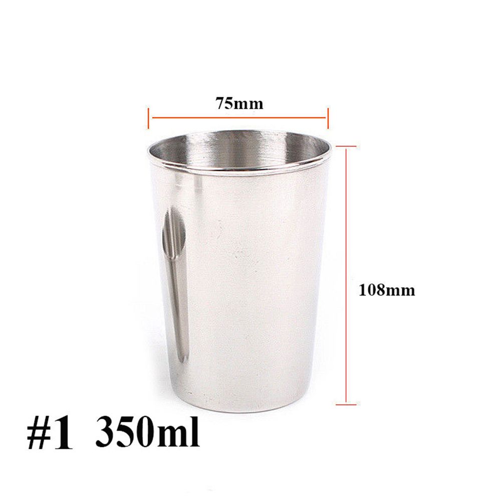 350/500ml Camping Tumbler Pint Portable Metal Drinking Mug Beer Cup 304 Stainless Steel