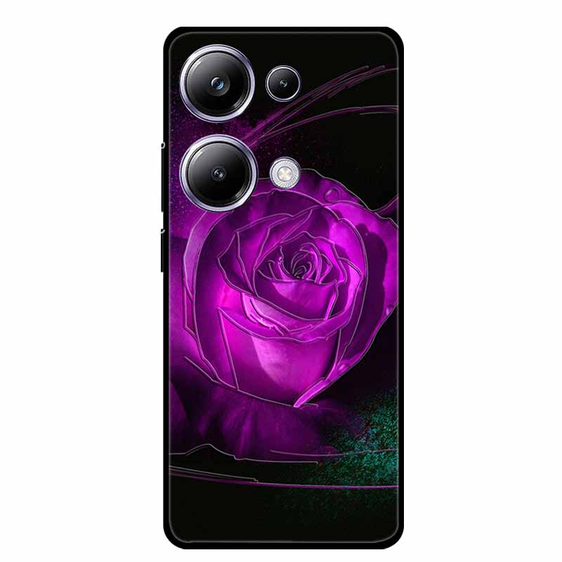3D Präge Hülle Für Xiaomi Poco M6 Pro Handyhülle Blume Silikon Weiche Rückseite Für Xiaomi Poco M6 Pro Hülle PocoM6 M 6 Pro Capa