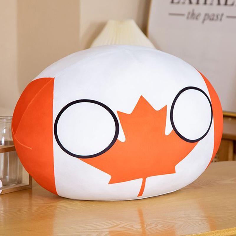 10-40cm Kawaii Countryball Peluche Remplie Polandball Un Usa Ussr France Russie Uk Japon Eu Canada Ita Ru Oreiller de Canapé Pendentif