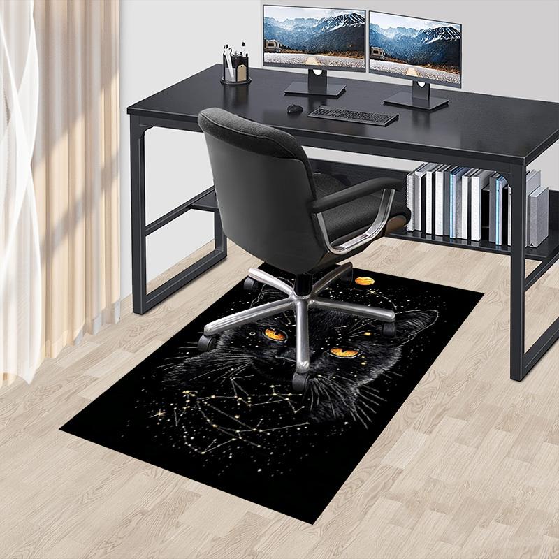 1pc Cat Constellations Carpet Anti Slip Polyester Floor Mat for office,Bedroom