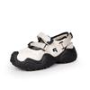 Fashion 2024 Summer New Mary Jane Retro Ugly Women's Shoes Mesh Cloth Tire Thick Bottom Hollow Sports Sandals Anti-slip Wear