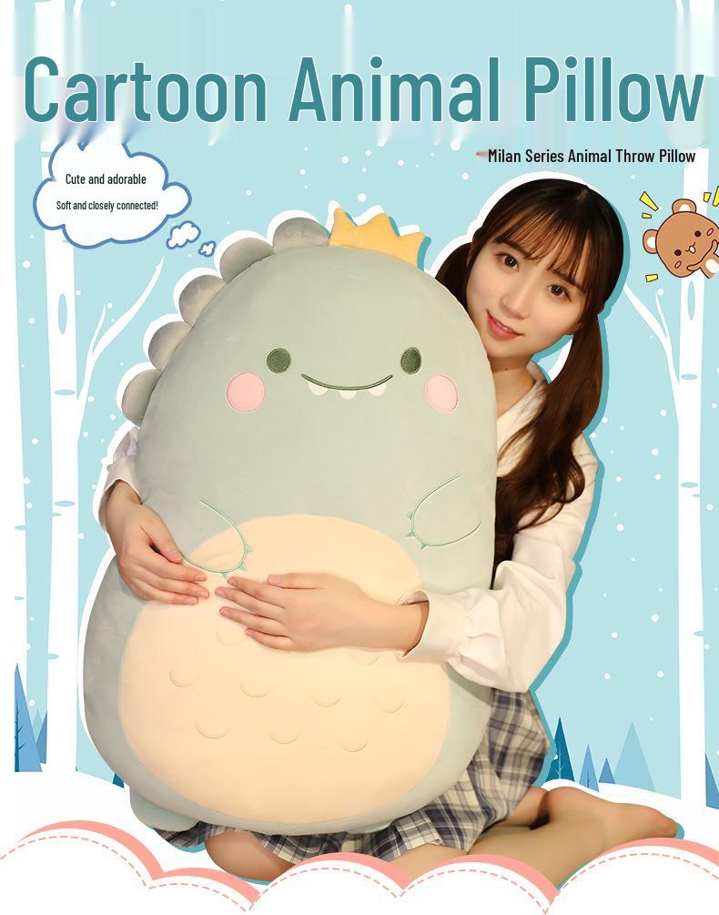 Dinosaur Plush Cushion: Soft Sleeping Backrest & Side Pillow Toy Gift