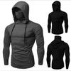 2024 New Men Solid Black Gray Hoodie Long Sleeve Hooded Sweatshirt for Man Sports Fitness Gym Running Casual Pullover Tops