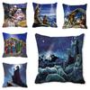 Christmas Cushion Cover Christmas Angel Pattern Decorative Cushion Pillow Cover Christmas Decoration Pillow Cover
