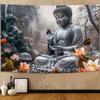 Lotus Buddha Glory Pattern Tapestry 2D Elegant Peach Skin Tapestries Versatile Decorative Decor Tapestries Ideal for Bedro