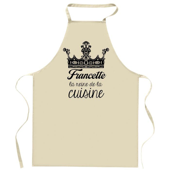 Tablier de cuisine - Francette Reine de la Cuisine - Impression bretonne - Coton résistant - Imprimé en France