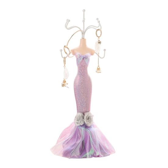  Mini Mannequin Porte-Bijoux Mannequin Dame Organisateur de Bijoux avec 8 Crochets Support d'Exposition Porte-Colliers Bracelets Boucles d'Oreilles Bagues à 2 Niveaux