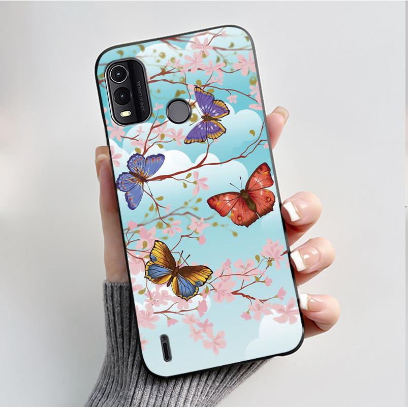 For Nokia G11+ G11 G21 Case Couple Fashion Butterfly Flowers Black Soft Silicone TPU Phone Casing For Nokia G11 Plus Back Cover