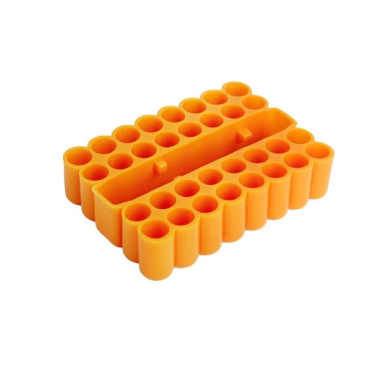 Porta brocas de 32 agujeros para taladro destornillador Almacenamiento Organizador de vástago hexagonal para almacenamiento de vástago de 6,35 MM Caja de almacenamiento Accesorios