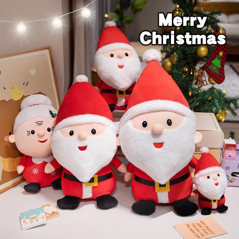 Christmas Santa Claus, Snowman, and Reindeer Plush Toy Decorations