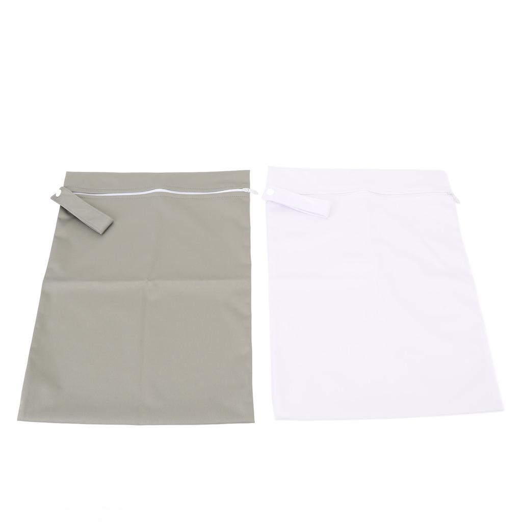 2pcs Wet Bags Zippered Water Proof Portable Outdoor Storage Bag Organizer for Wet Clothes Green