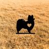 Cute Dog Garden Stake Iron Art Silhouette Metal Yard Sign Creative Courtyard and Outdoor Garden Decoration for Pet Commemoration