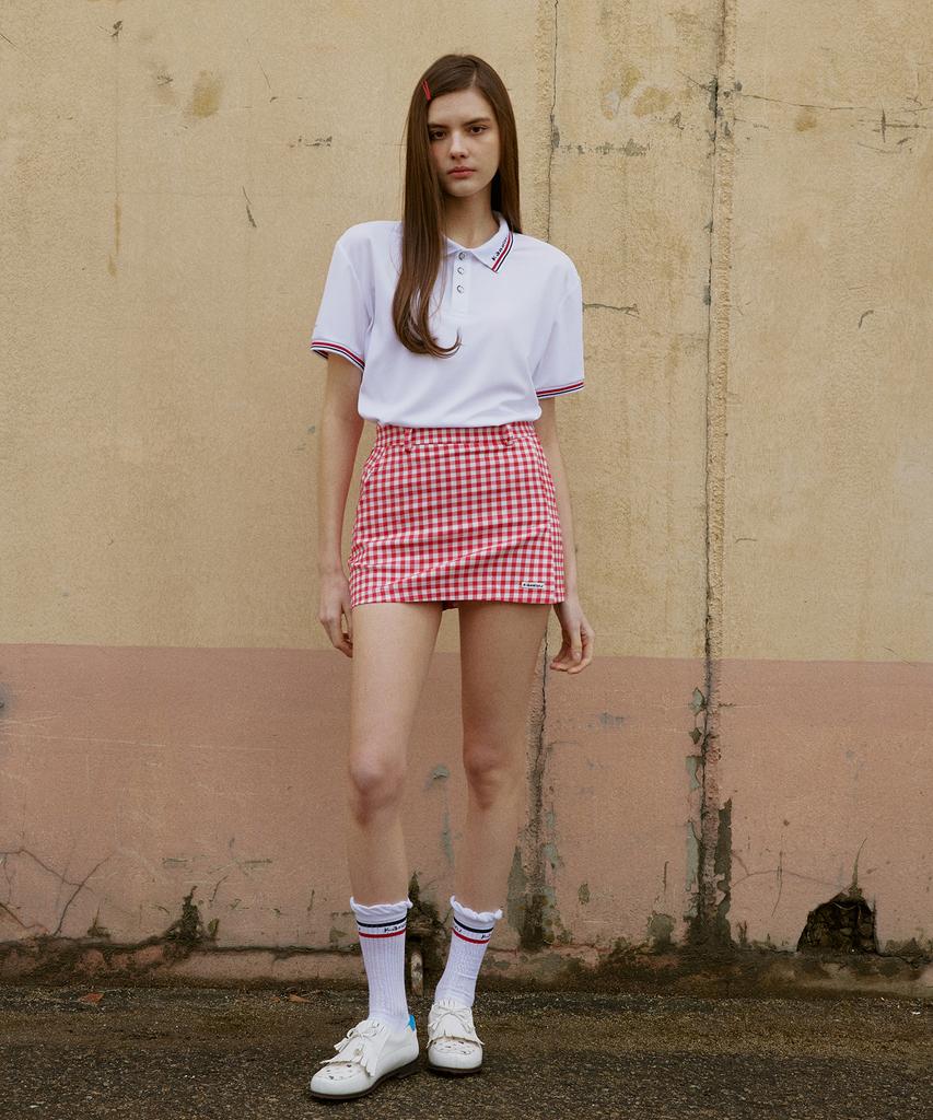Candini Red Check Set-Up Skirt