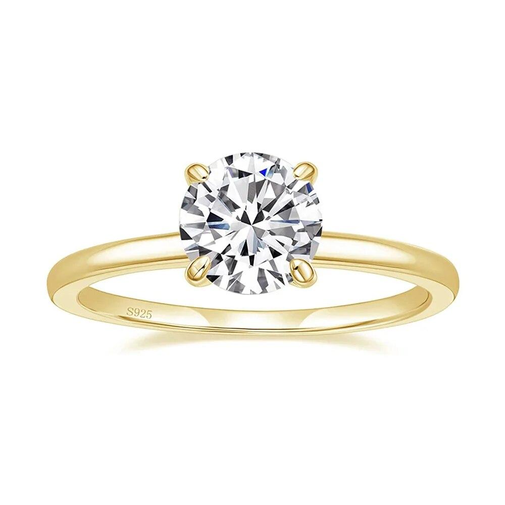 Trumium 1.5CT 925 Sterling Silver Engagement Rings Round Cut  Cubic Zirconia CZ Wedding Promise Rings Wedding Bands for Women