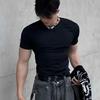 Mens Casual Solid Color Slim Fit Short Sleeve T Shirt