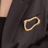 Hollow Metal Minimalist Brooch Pin - 2026 Fashionable Coat Suit Accessory Corsage