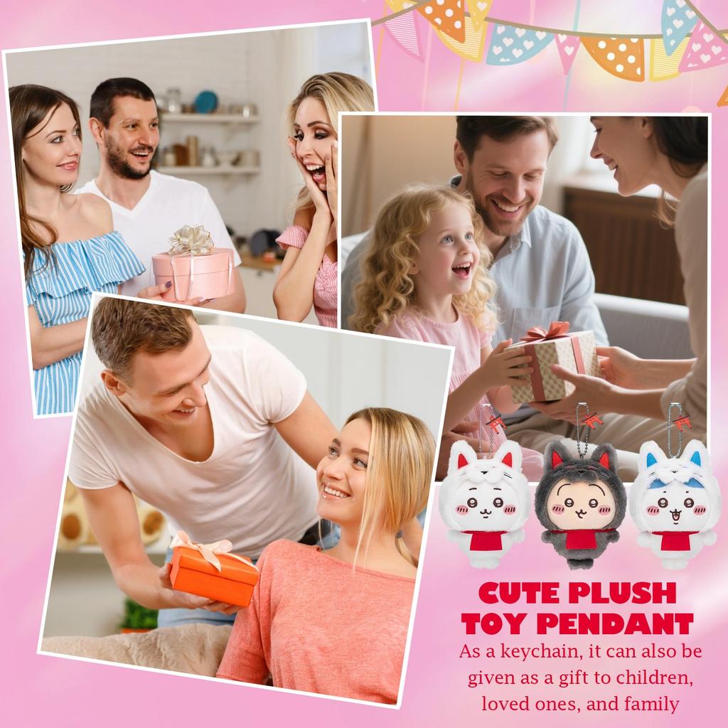 Kreslená roztomilá bábika plyšová hračka kľúčenka malý prívesok