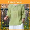 Vintage Art Style T Shirt For Women With Embroidery Summer Casual Wear